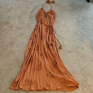 Boho Backless/Halter Maxi Dress